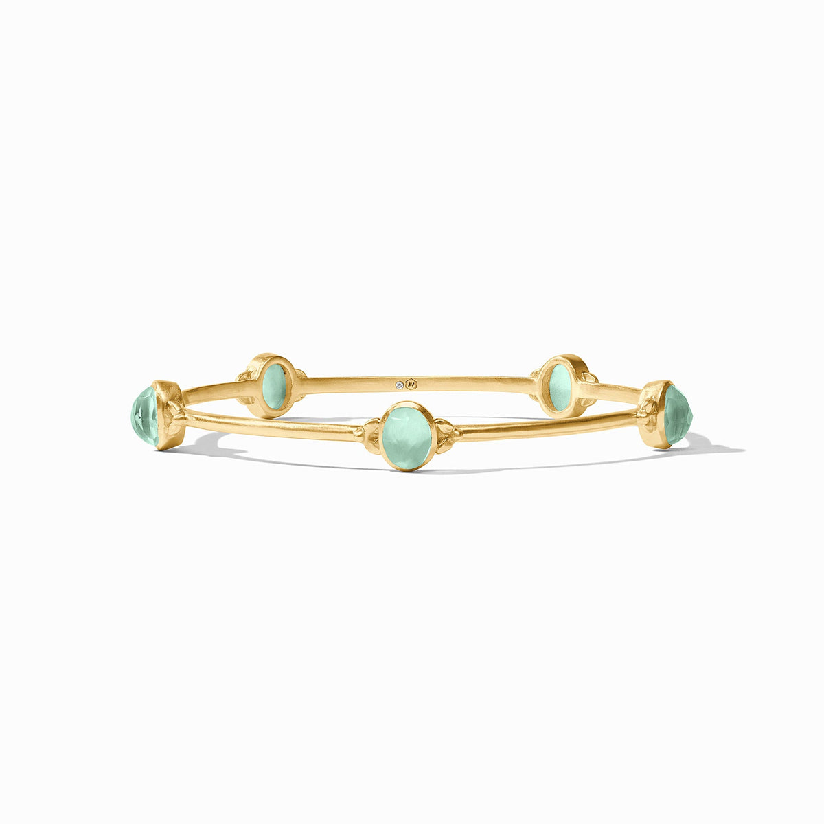 Julie Vos - Ainsley Stone Bangle, Iridescent Aquamarine Blue / Large