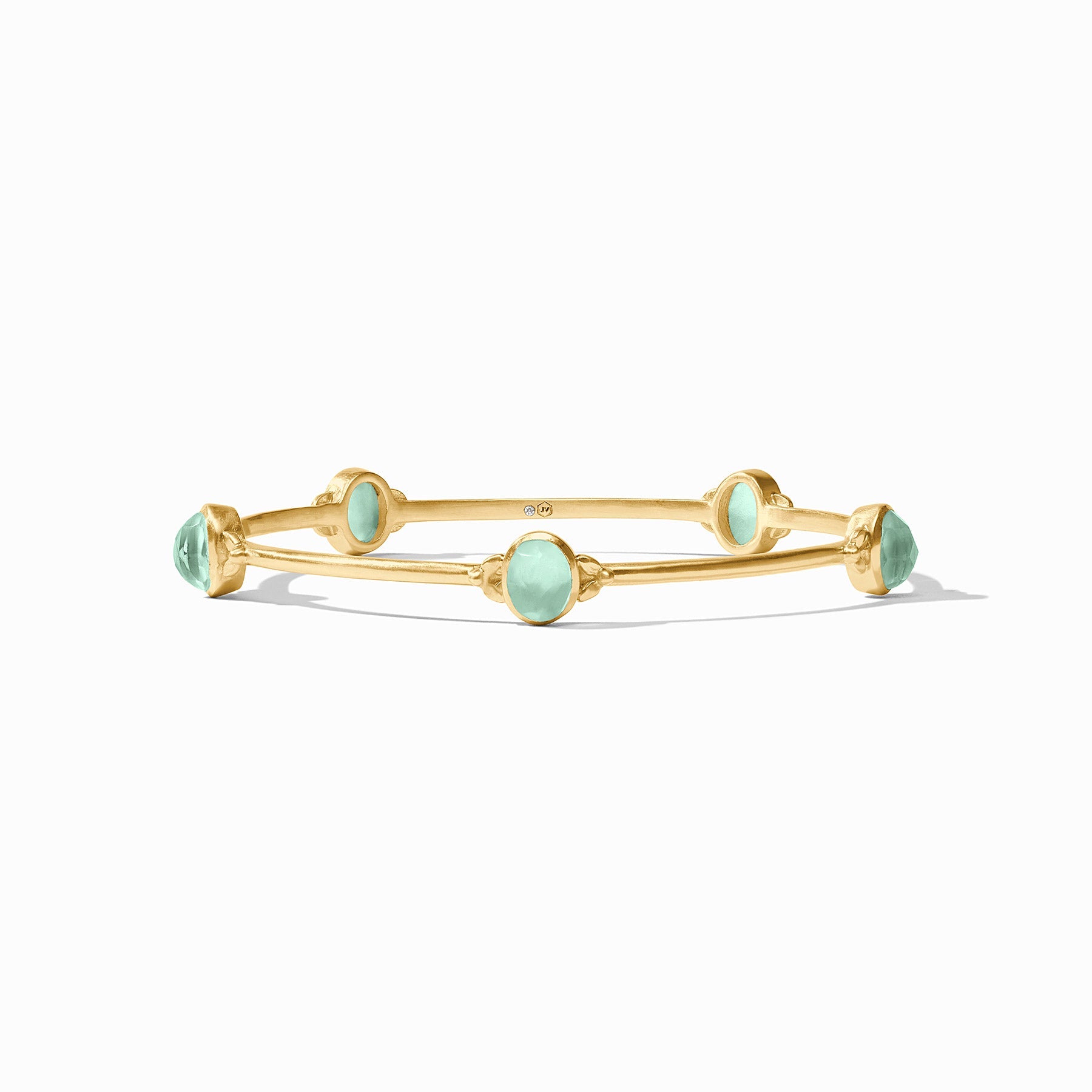 Julie Vos - Ainsley Stone Bangle, Iridescent Aquamarine Blue / Large
