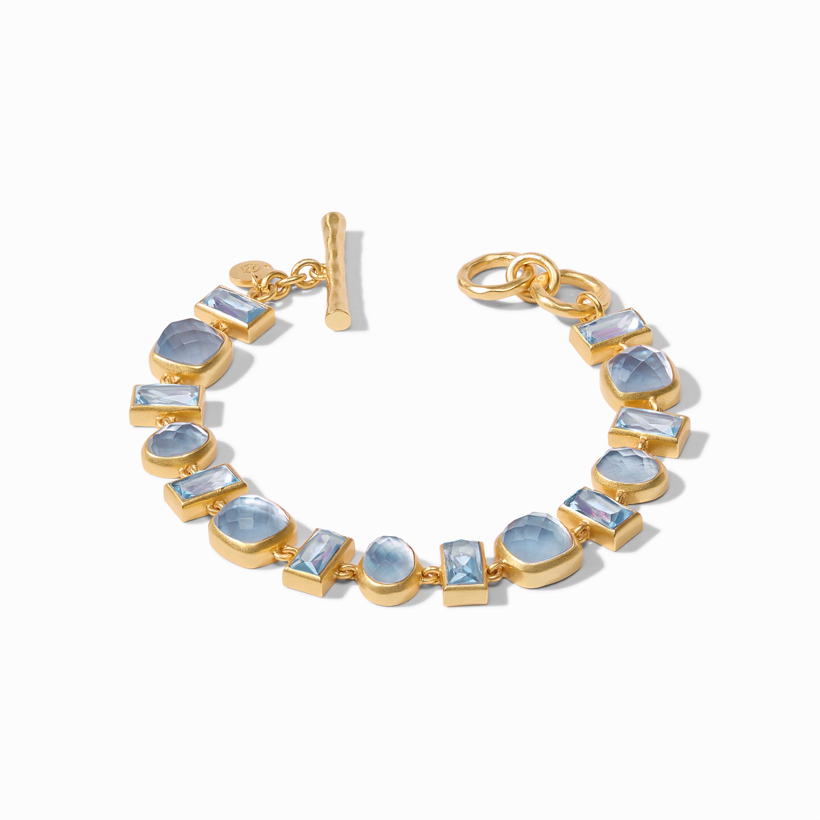 Julie Vos - Antonia Tennis Bracelet, Iridescent Chalcedony Blue