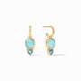 Julie Vos - Aquitaine Duo Hoop &amp; Charm Earring, Iridescent Capri Blue