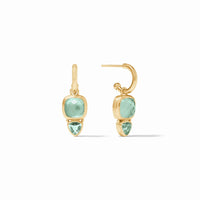 Julie Vos - Aquitaine Duo Hoop &amp; Charm Earring, Iridescent Aquamarine Blue