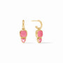 Julie Vos - Aquitaine Duo Hoop &amp; Charm Earring, Iridescent Peony Pink