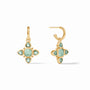 Julie Vos - Aquitaine Hoop &amp; Charm Earring, Iridescent Aquamarine Blue