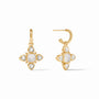 Julie Vos - Aquitaine Hoop &amp; Charm Earring, Iridescent Clear Crystal