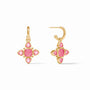 Julie Vos - Aquitaine Hoop &amp; Charm Earring, Iridescent Peony Pink