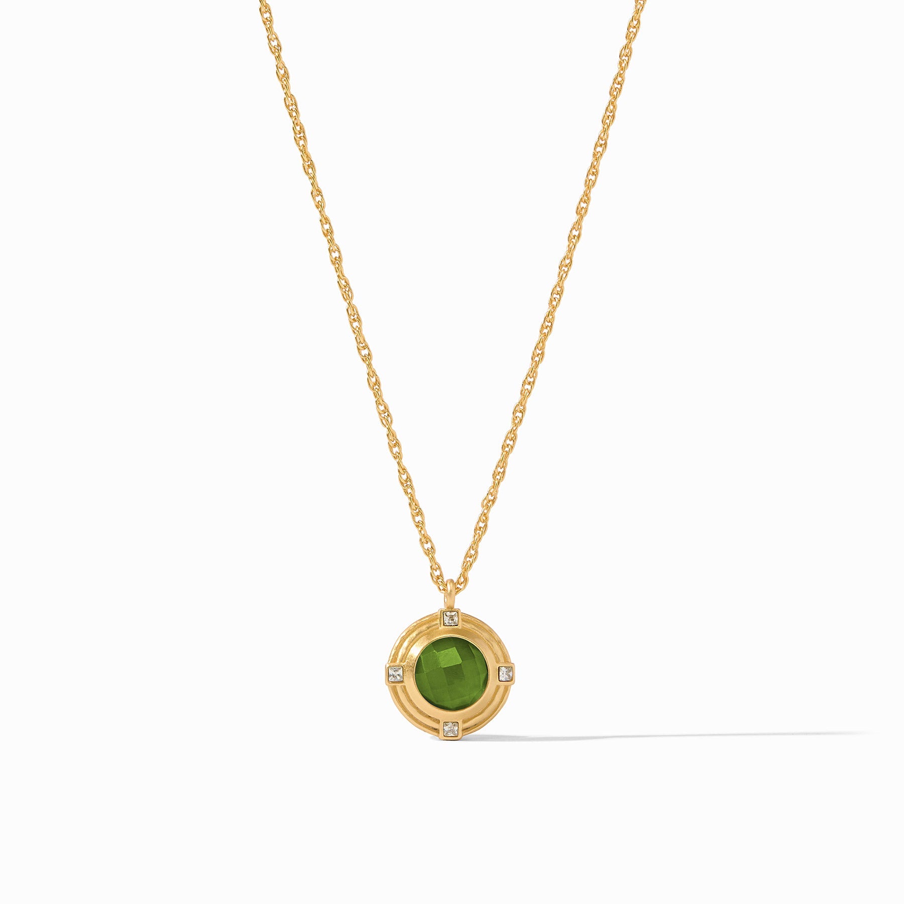 Julie Vos - Astor Solitaire Necklace, Iridescent Jade Green