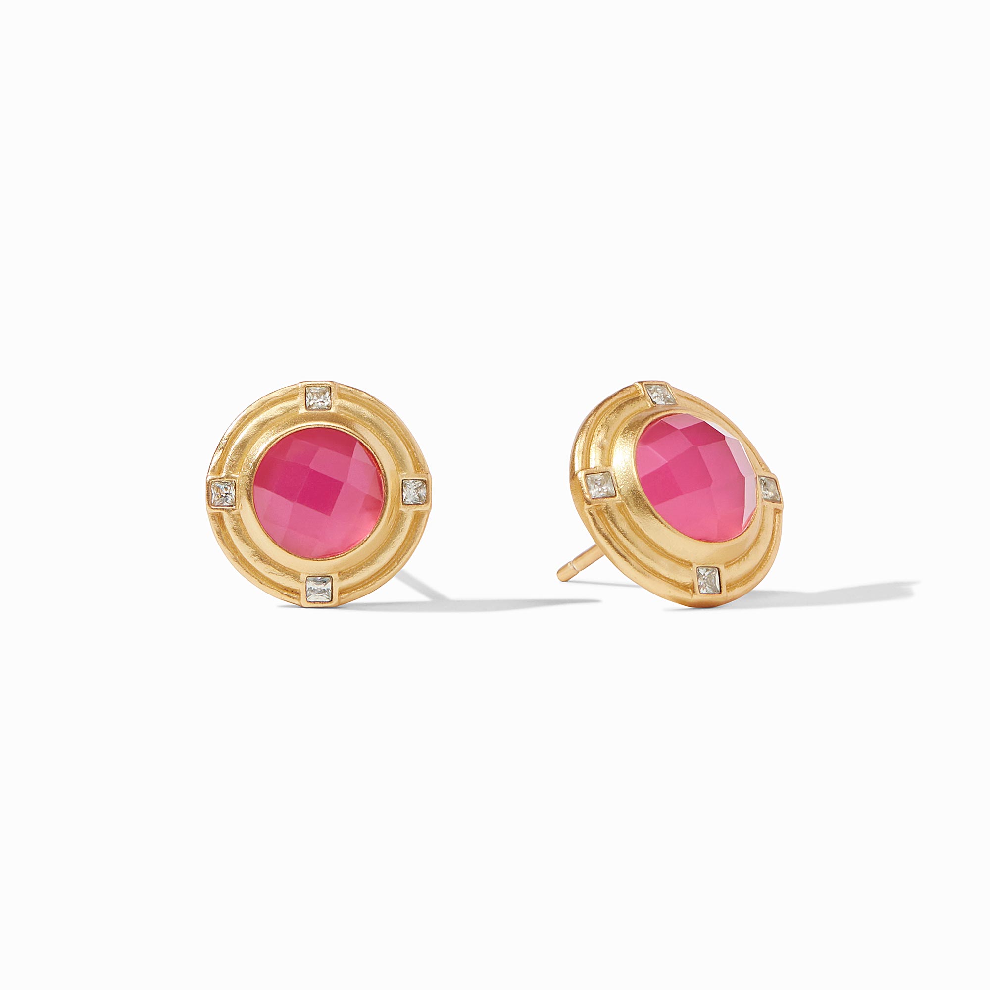 Julie Vos - Astor Stone Stud, Iridescent Raspberry