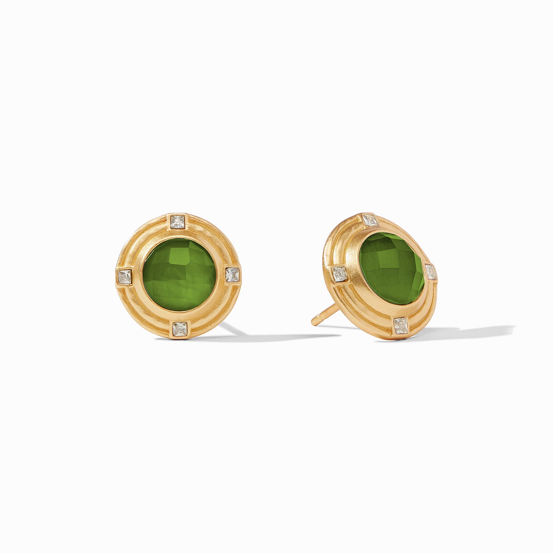Julie Vos - Astor Stone Stud, Iridescent Jade Green