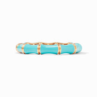 Bamboo Hinge Bangle Bahamian Blue Enamel
