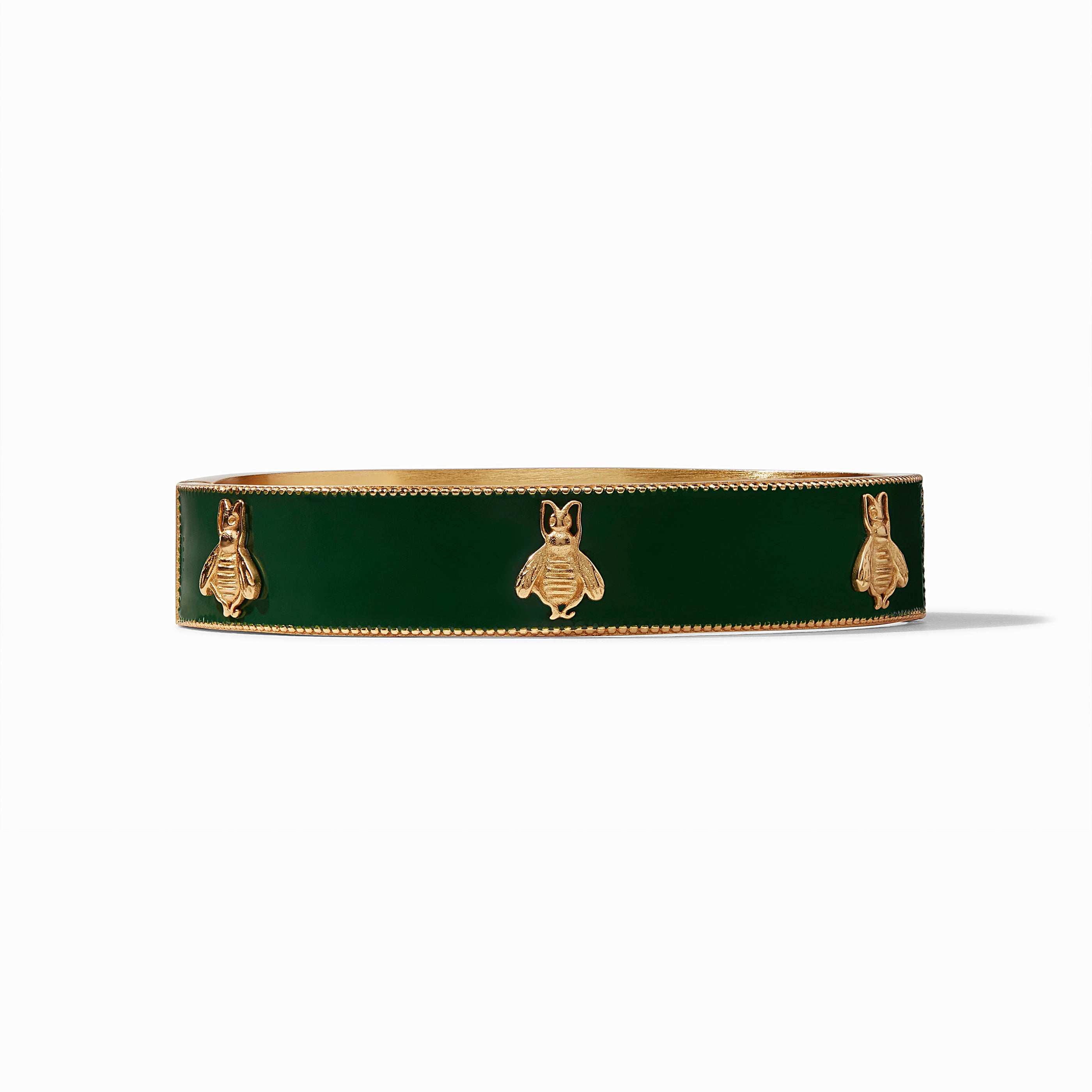 Julie Vos - Bee Enamel Hinge Bangle, Jade Green Enamel
