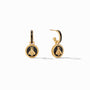Julie Vos - Bee Cameo Hoop &amp; Charm Earring, Obsidian Black Enamel