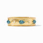Julie Vos - Cannes Stone Statement Hinge Bangle, Iridescent Peacock Blue