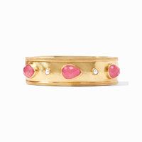 Julie Vos - Cannes Statement Hinge Bangle, Iridescent Peony Pink