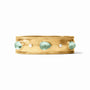 Julie Vos - Cannes Stone Statement Hinge Bangle, Iridescent Aquamarine Blue