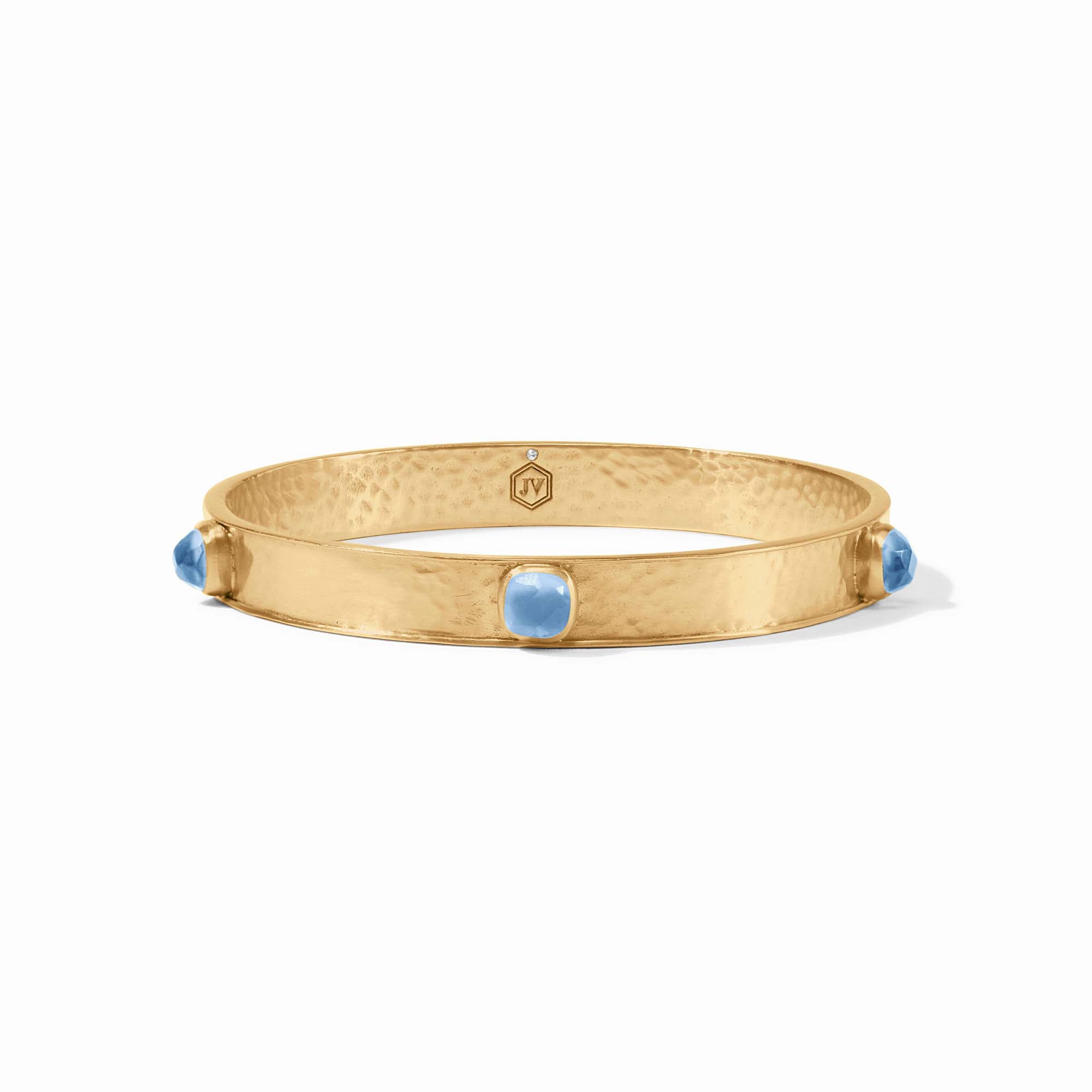 Julie Vos - Catalina Stone Bangle, Iridescent Chalcedony Blue / Large