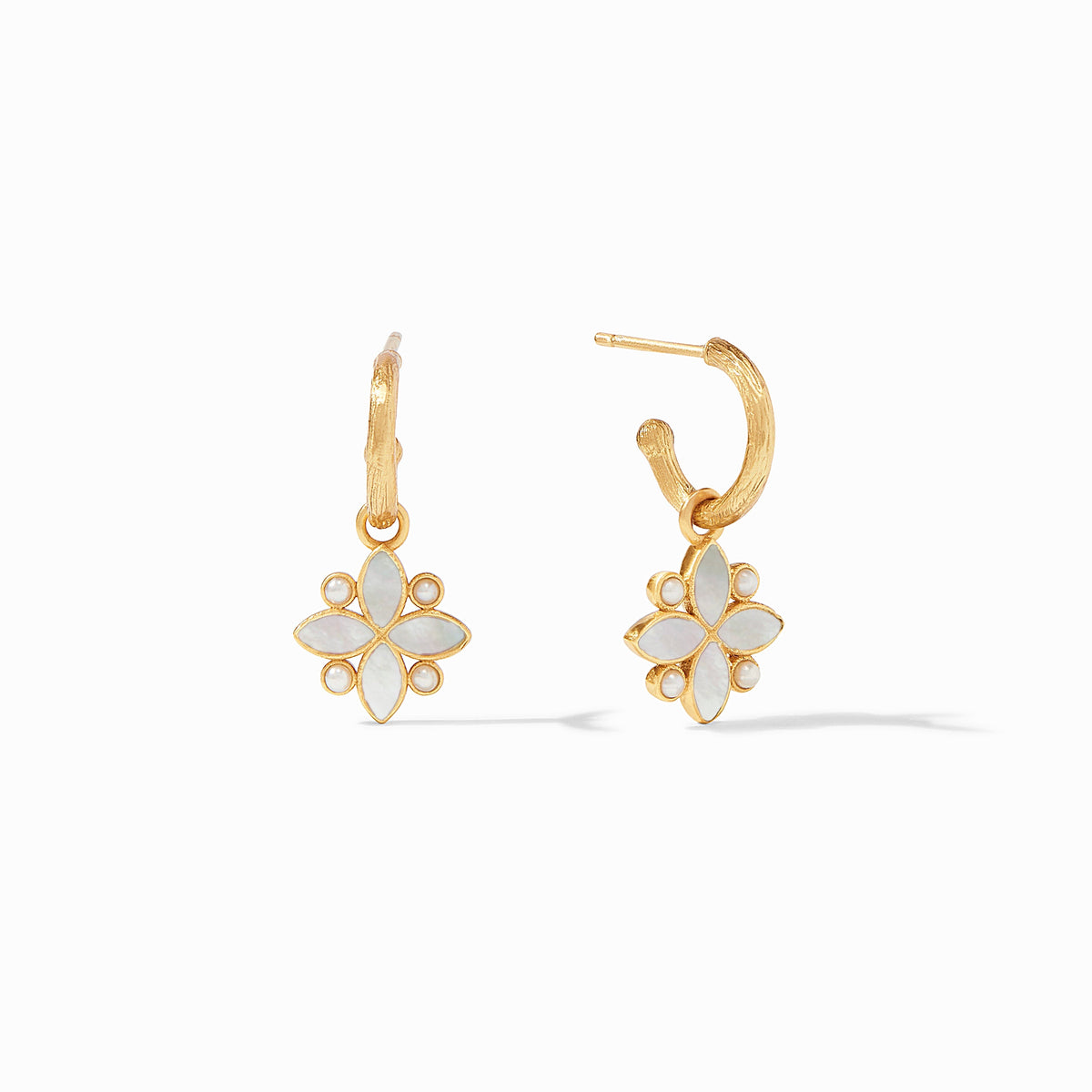 Julie Vos - Charlotte Hoop &amp; Charm Earring, Mother of Pearl
