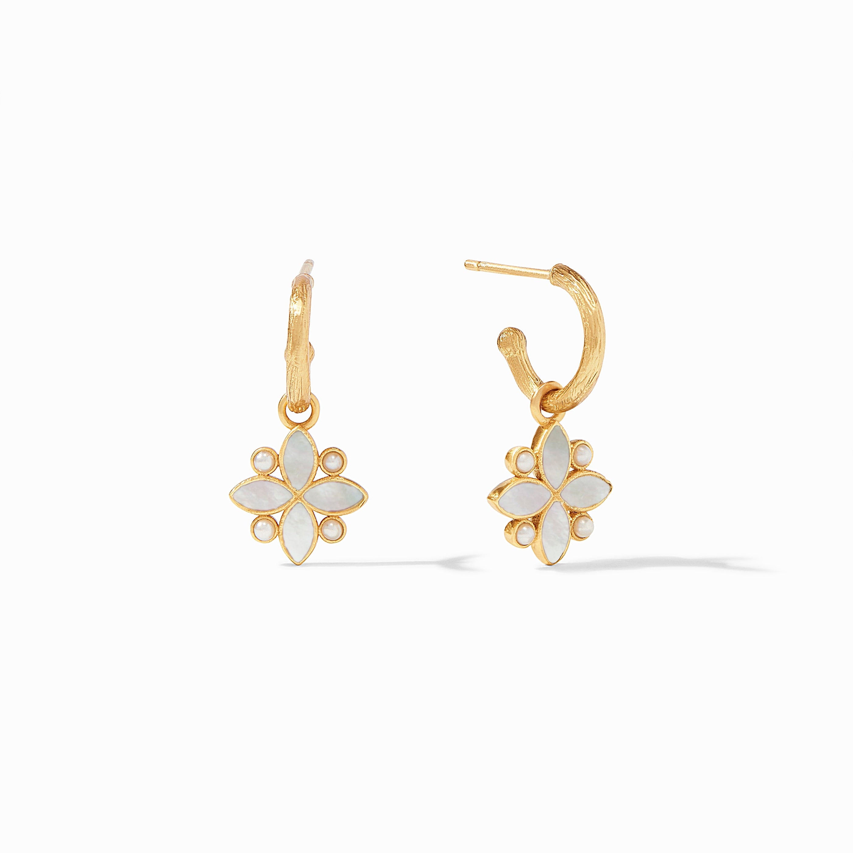 Julie Vos - Charlotte Hoop &amp; Charm Earring, Mother of Pearl