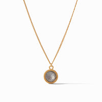 Julie Vos - Fleur-de-Lis Solitaire Necklace, Iridescent Charcoal Blue