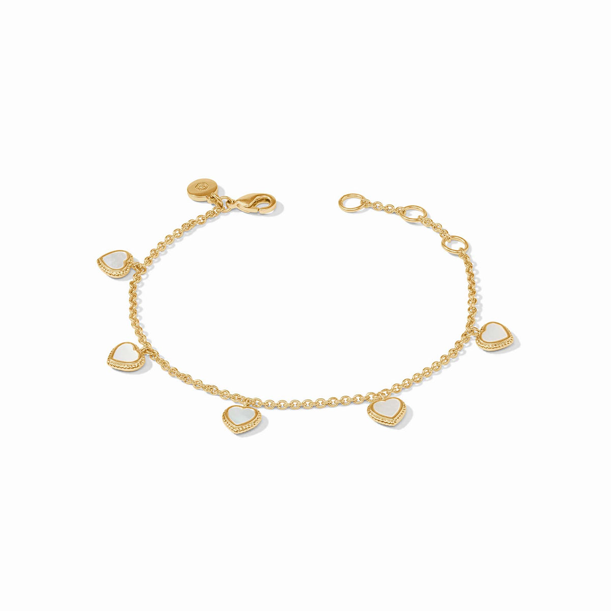 Julie Vos - Heart Delicate Charm Bracelet, Mother of Pearl
