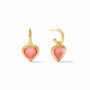 Julie Vos - Heart Hoop &amp; Charm Earring, Iridescent Blush Pink