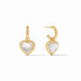 Julie Vos - Heart Hoop &amp; Charm Earring, Iridescent Clear Crystal