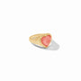 Julie Vos - Heart Signet Ring, Iridescent Blush Pink / 8