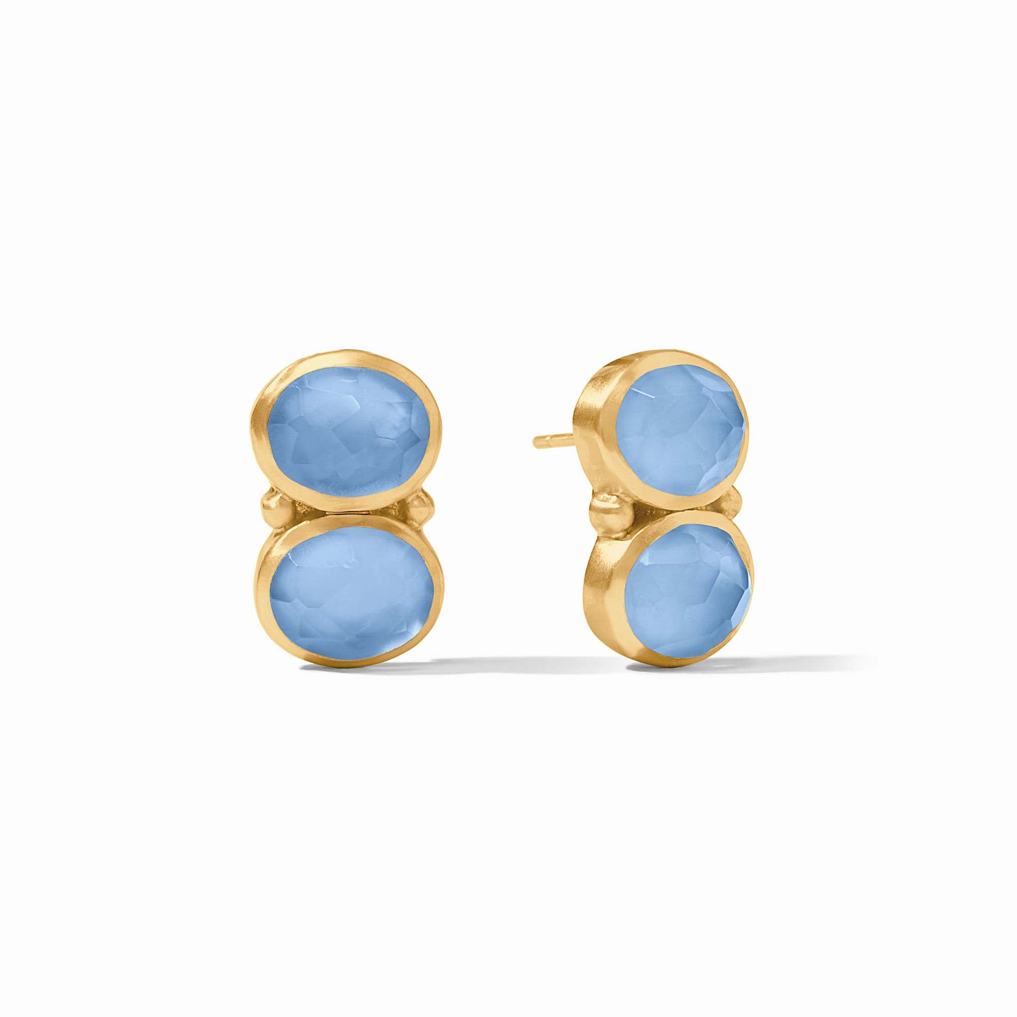 Julie Vos - Honey Duo Earring, Iridescent Chalcedony Blue