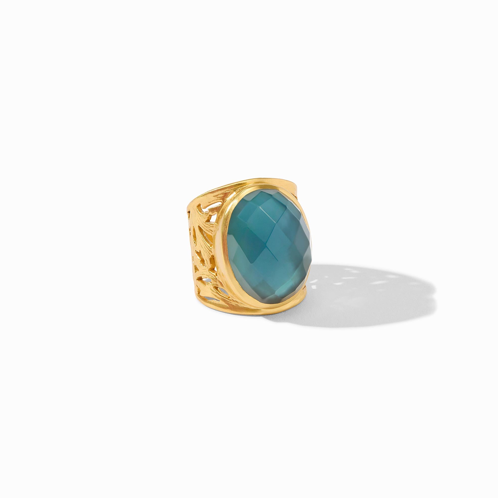 Julie Vos - Ivy Statement Ring, Iridescent Peacock Blue / 9