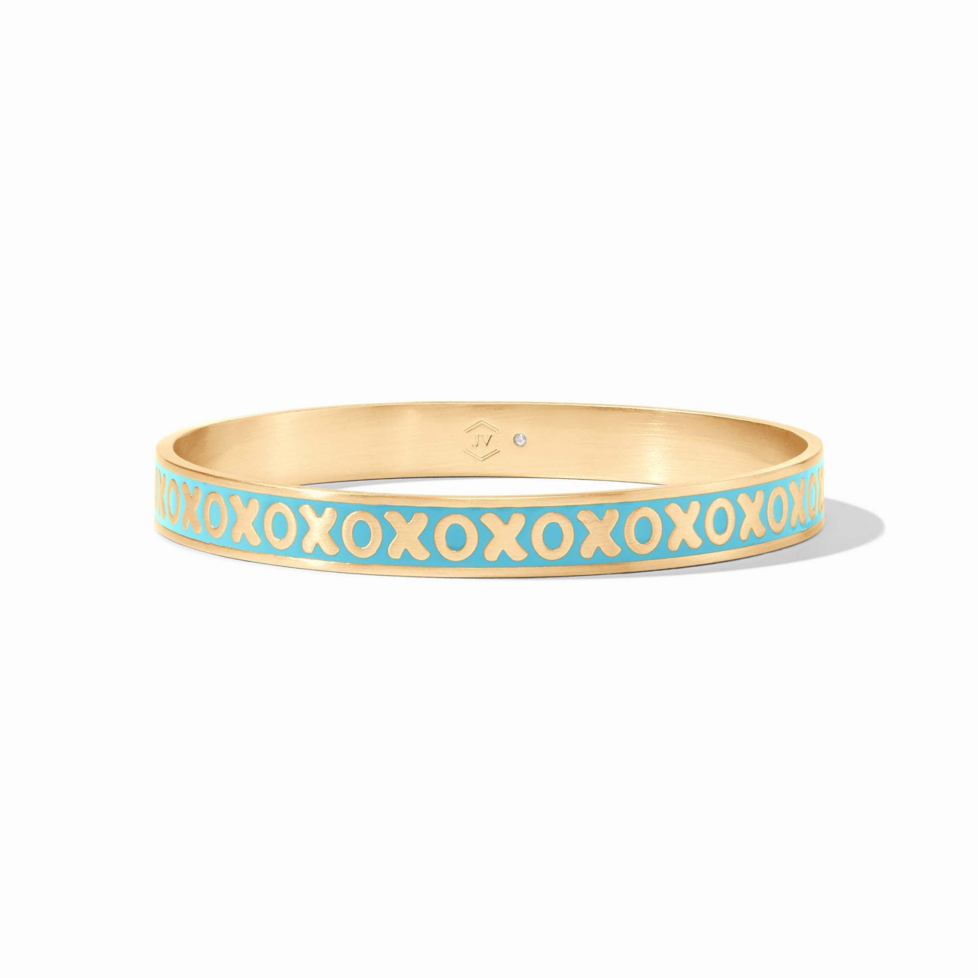 Julie Vos - XO Enamel Bangle, Bahamian Blue Enamel / Large