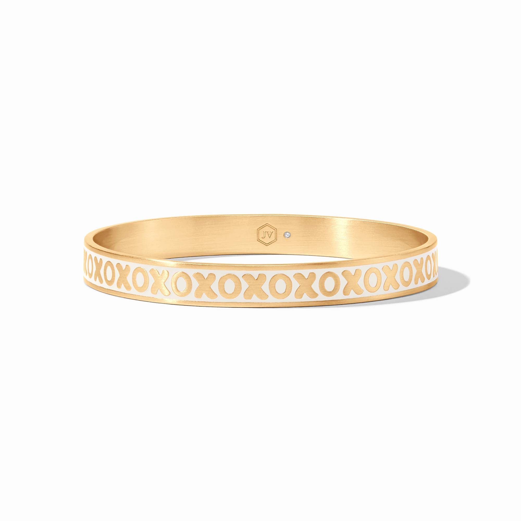Julie Vos - XO Enamel Bangle, Ivory Enamel / Large
