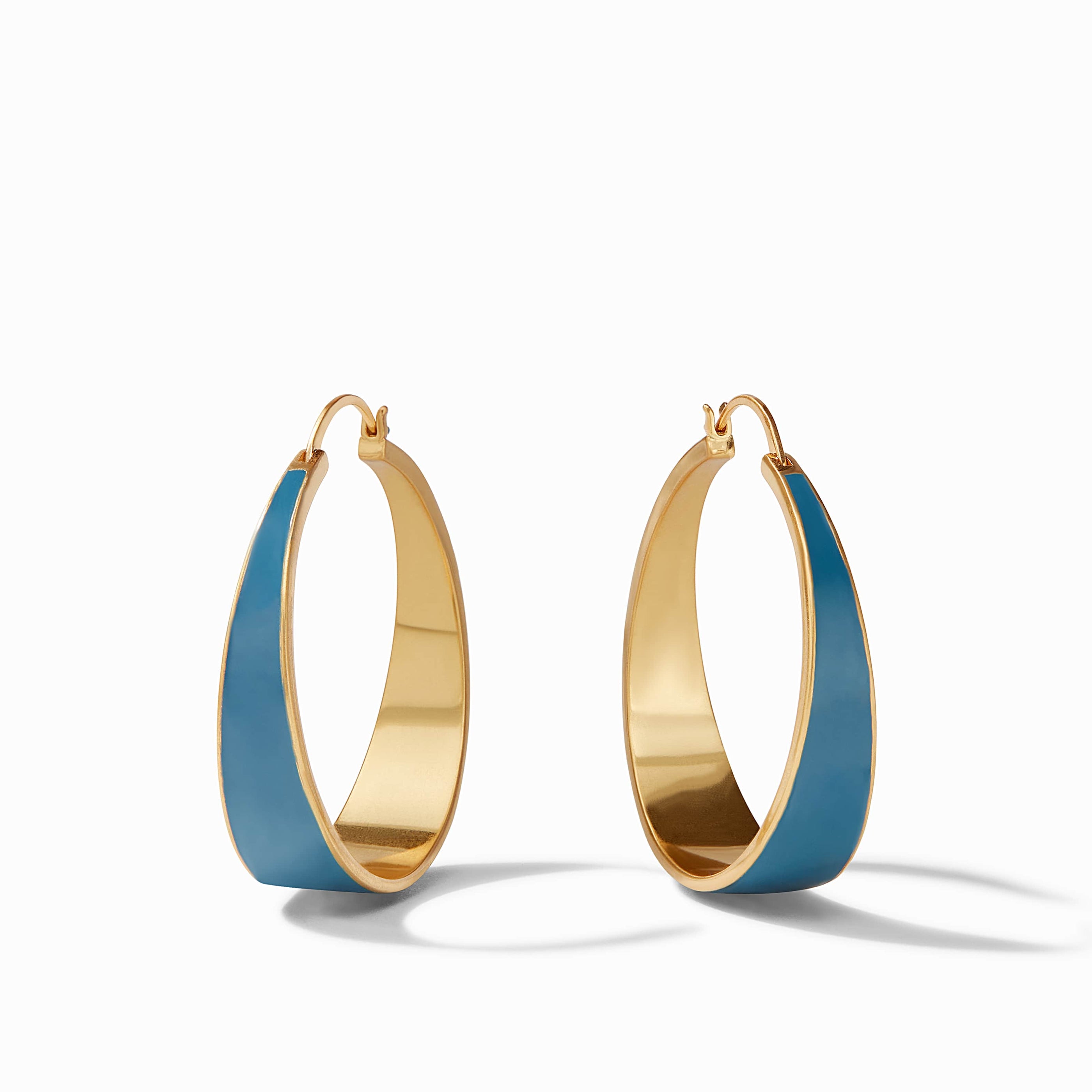 Julie Vos - Luna Hoop, Denim Blue Enamel / Large