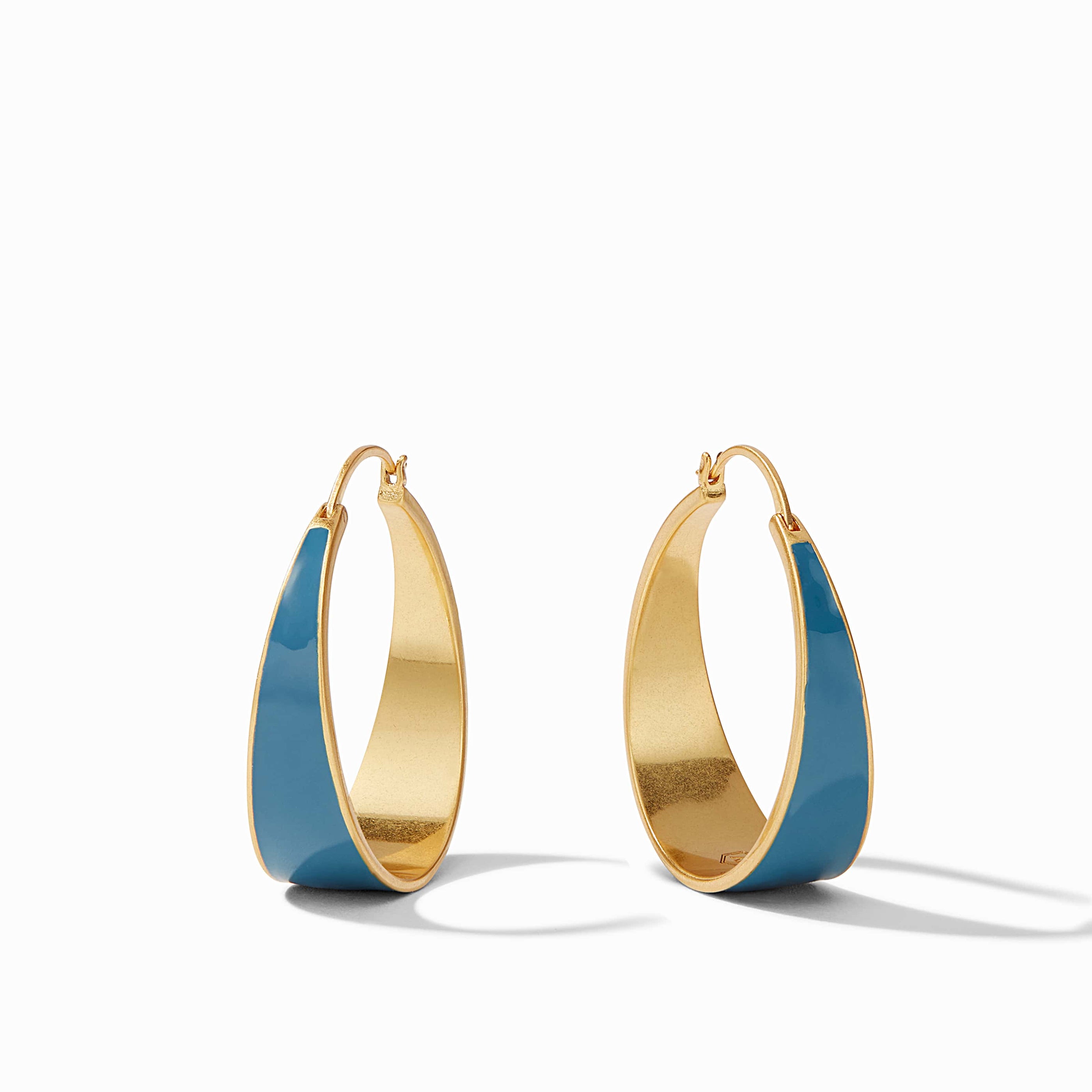 Julie Vos - Luna Hoop, Denim Blue Enamel / Medium