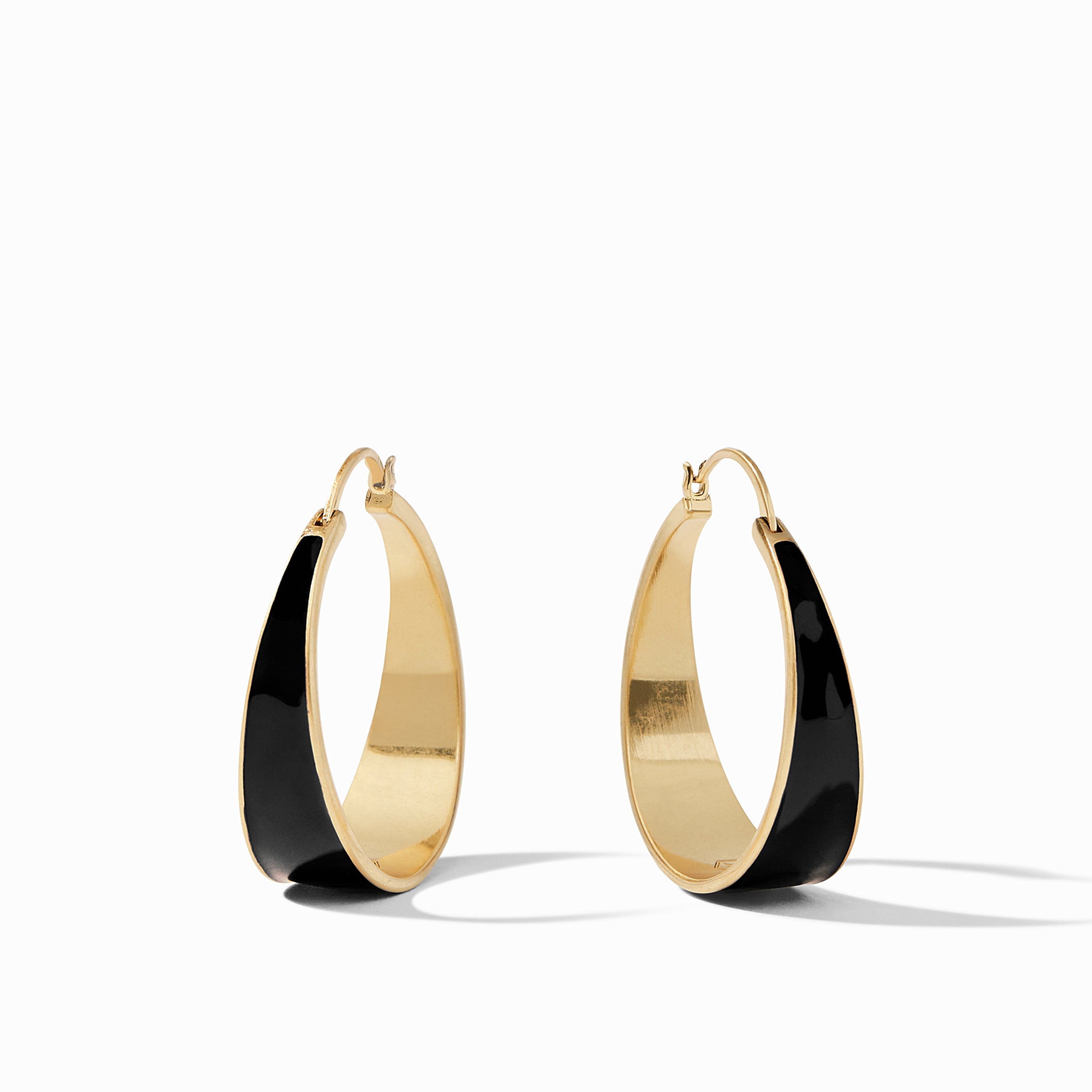 Julie Vos - Luna Hoop, Obsidian Black Enamel / Medium