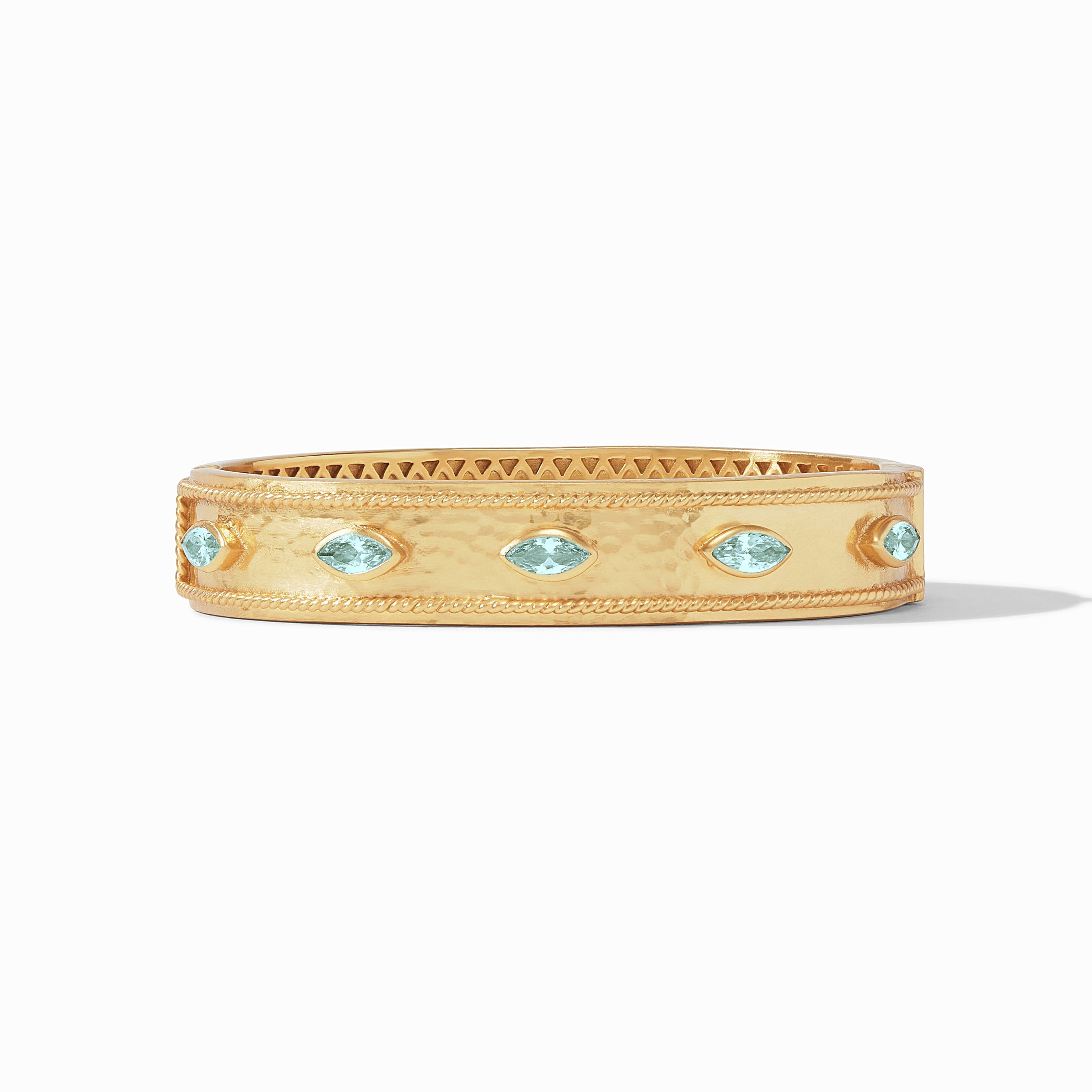 Julie Vos - Monaco Hinge Bangle, Bahamian Blue