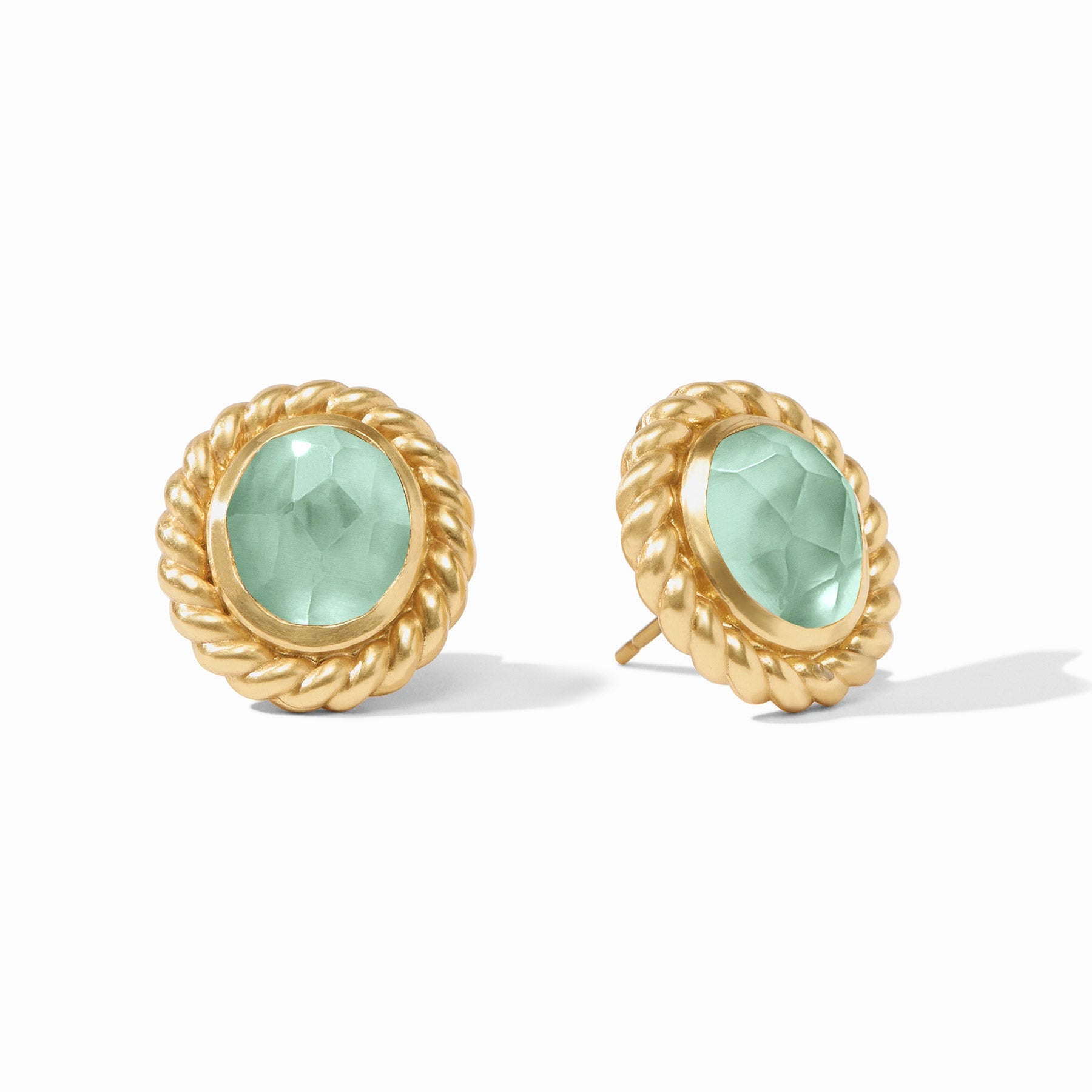 Julie Vos - Nassau Stone Stud, Iridescent Aquamarine Blue