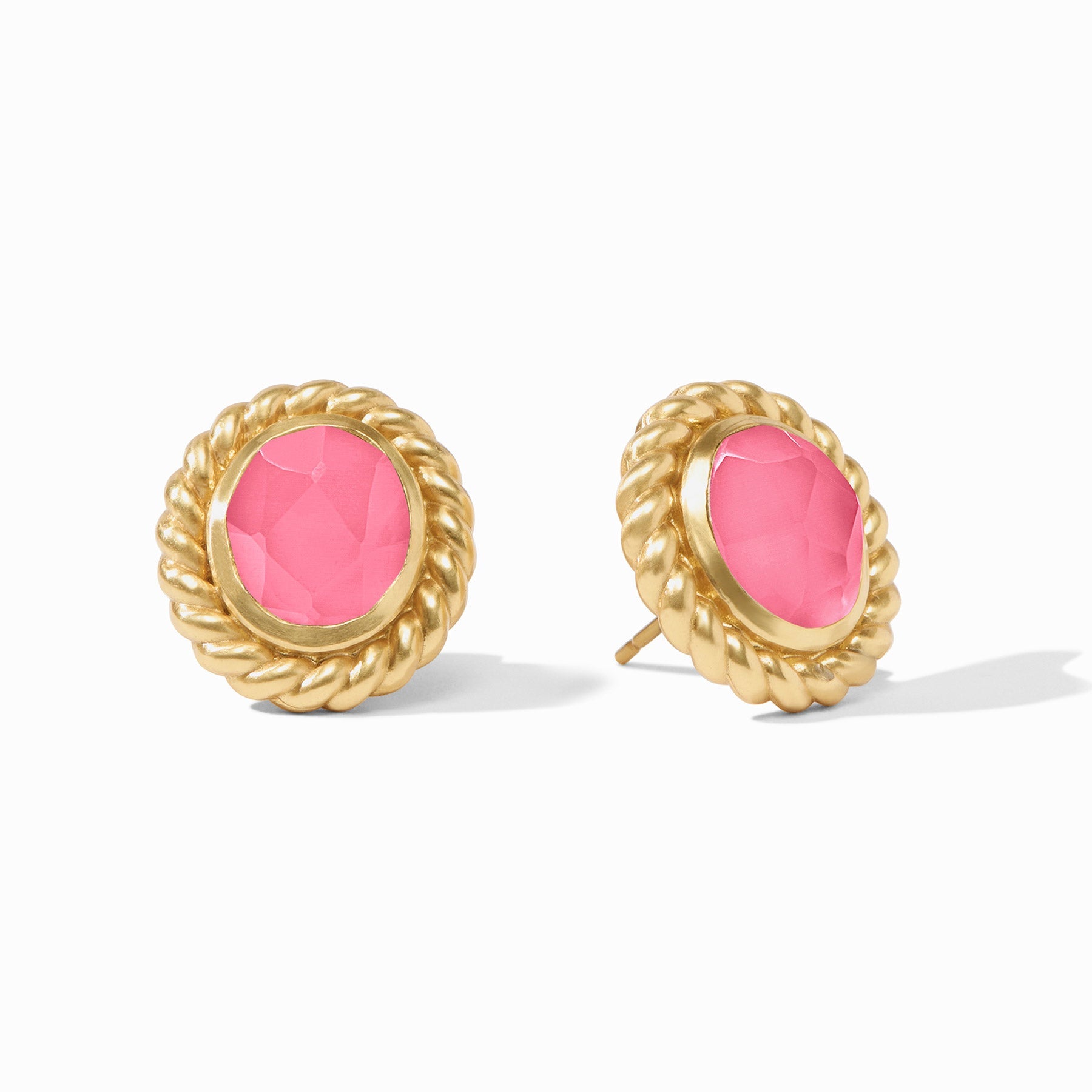 Julie Vos - Nassau Stone Stud, Iridescent Peony Pink
