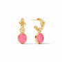 Julie Vos - Nassau Hoop &amp; Charm Earring, Iridescent Peony Pink