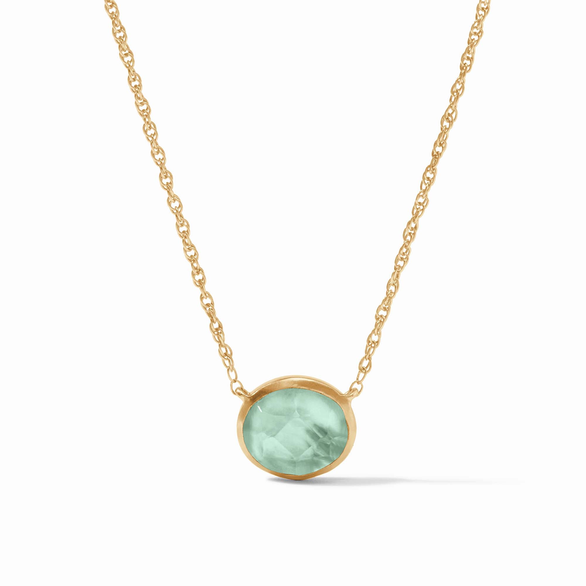 Julie Vos - Nassau Solitaire Necklace, Iridescent Aquamarine Blue