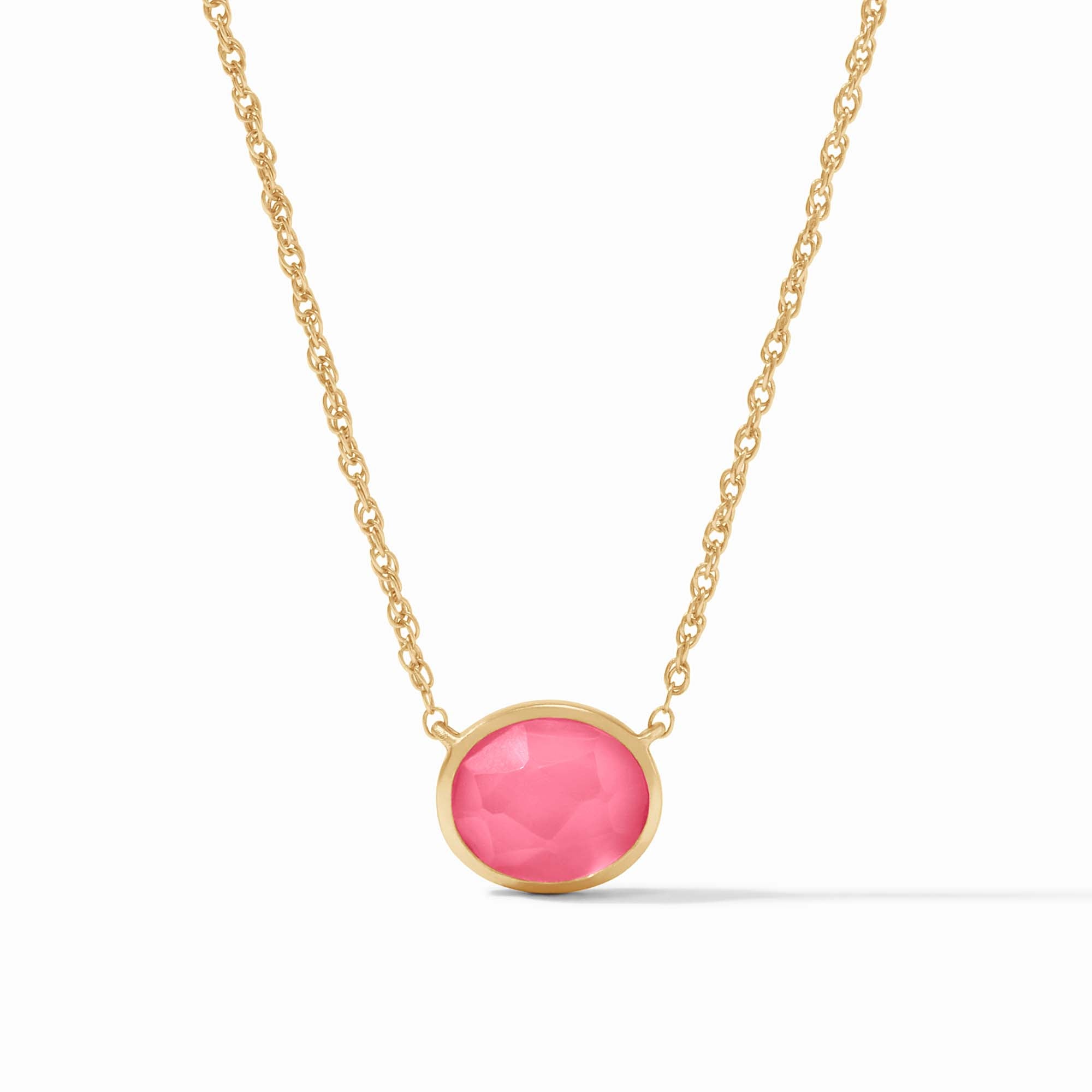 Julie Vos - Nassau Solitaire Necklace, Iridescent Peony Pink