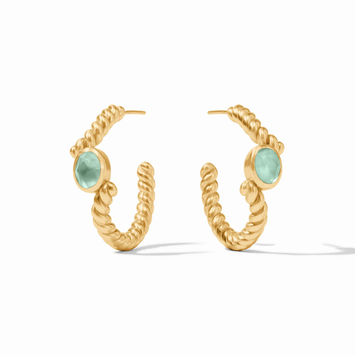 Julie Vos - Nassau Stone Hoop, Iridescent Aquamarine Blue