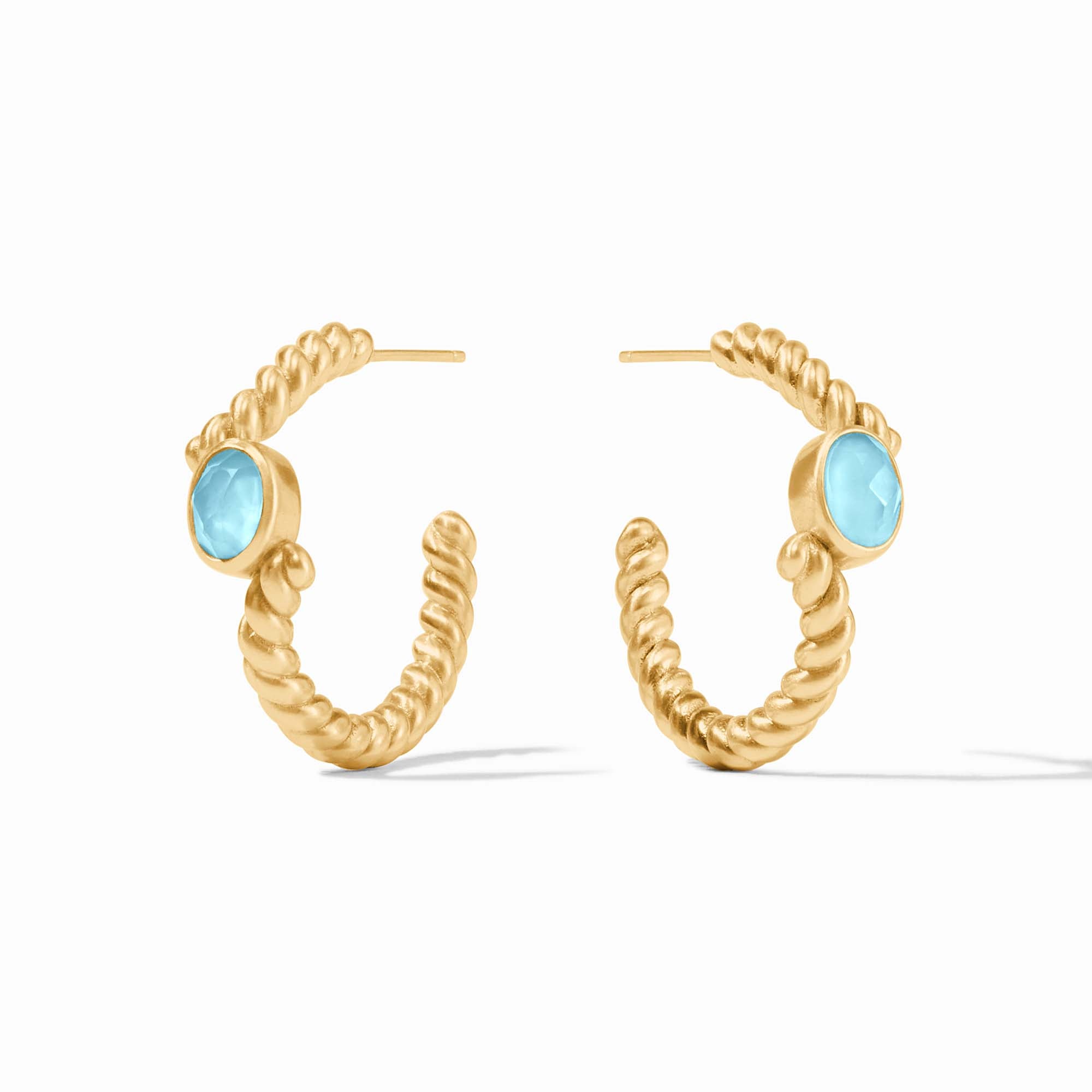 Julie Vos - Nassau Stone Hoop, Iridescent Capri Blue