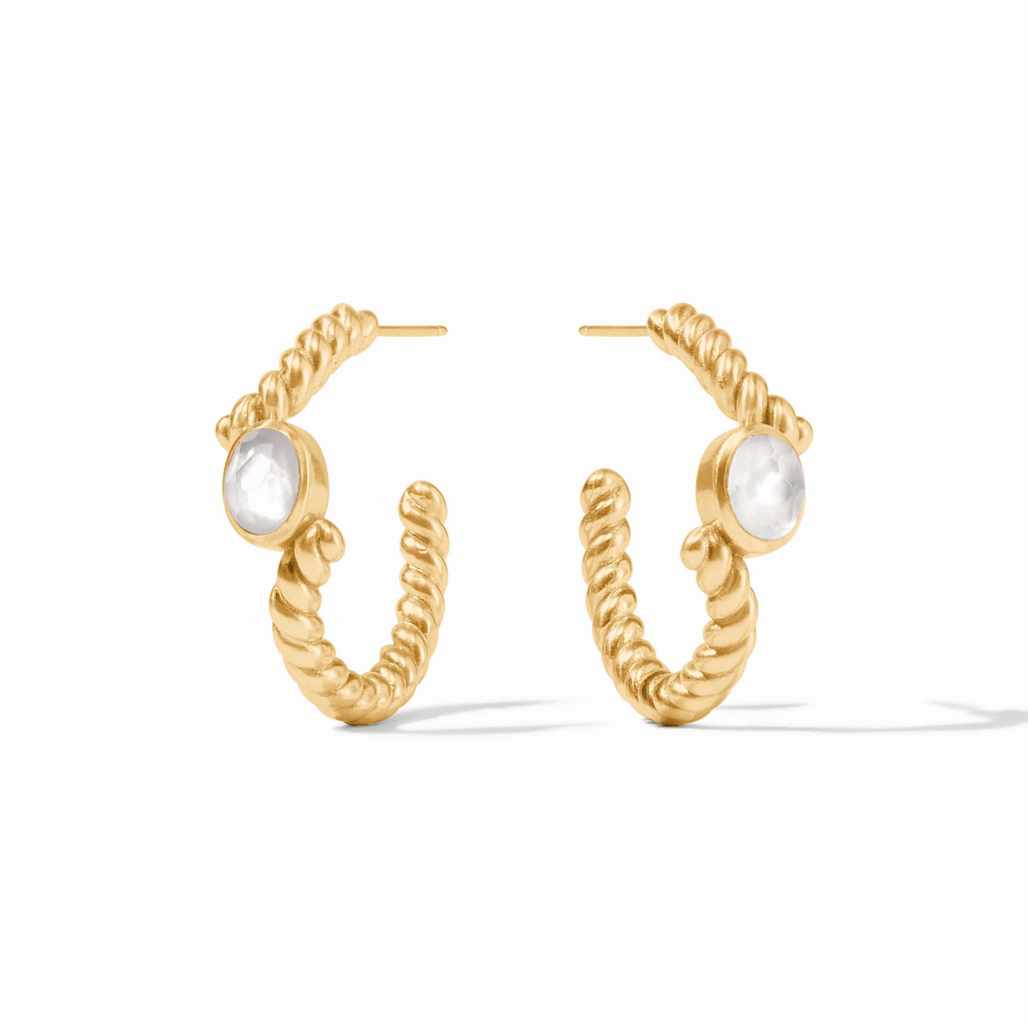 Julie Vos - Nassau Stone Hoop, Iridescent Clear Crystal