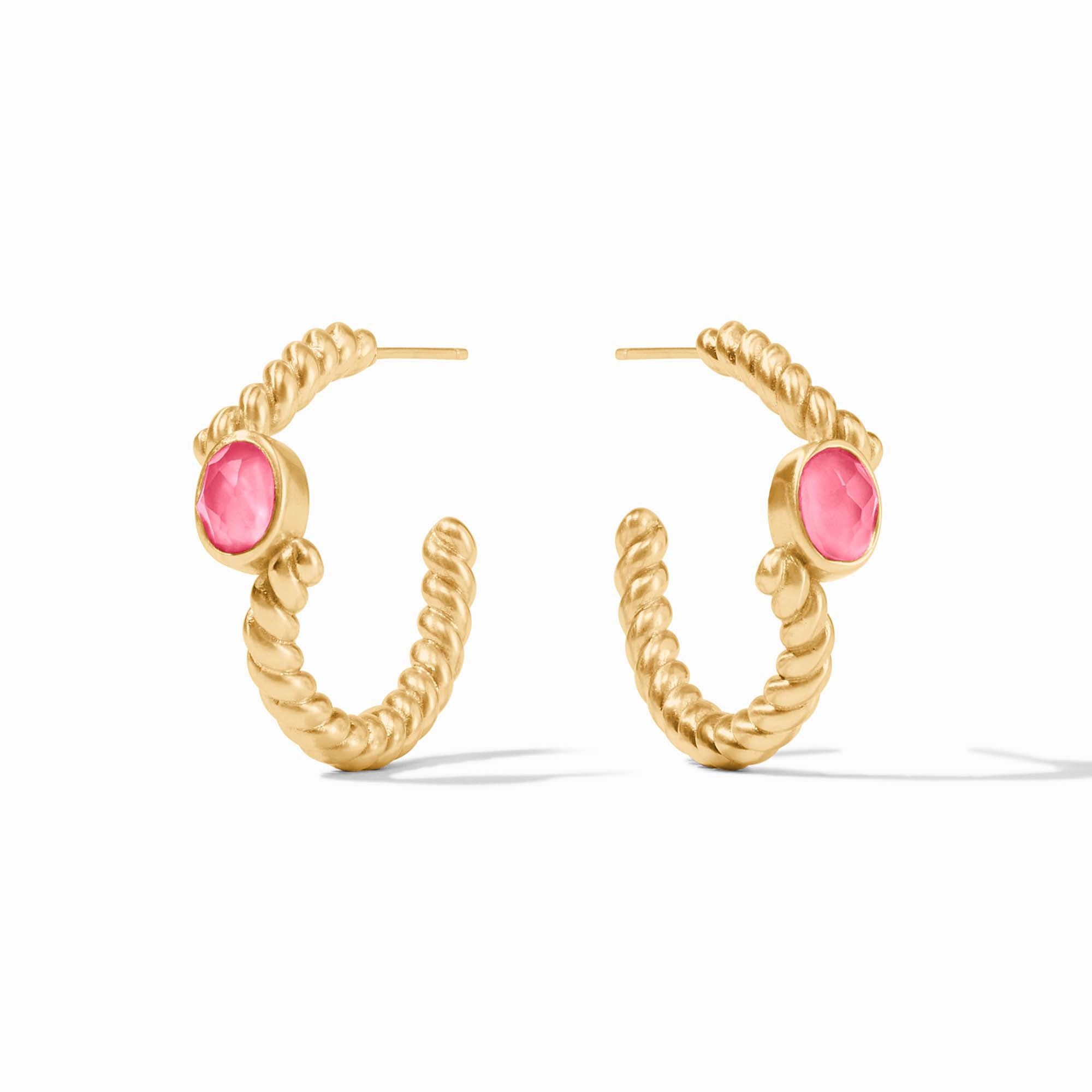 Julie Vos - Nassau Stone Hoop, Iridescent Peony Pink