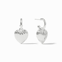 Puffy Heart Hoop & Charm Earring
