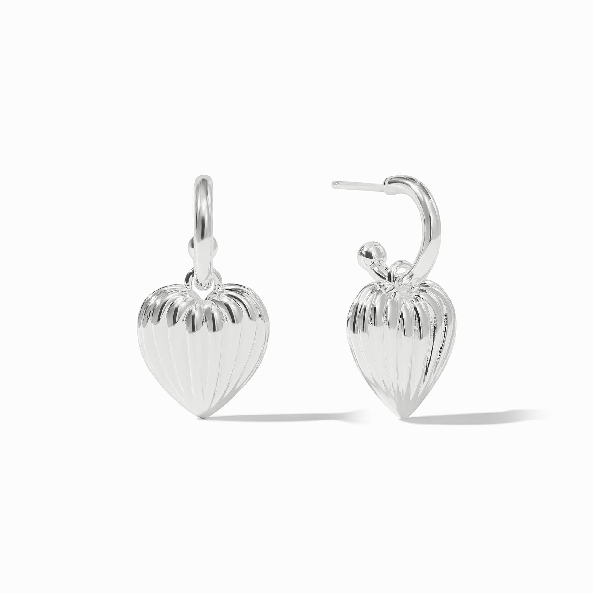 Puffy Heart Hoop & Charm Earring