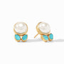 Julie Vos - Remy Pearl Stud, Iridescent Bahamian Blue
