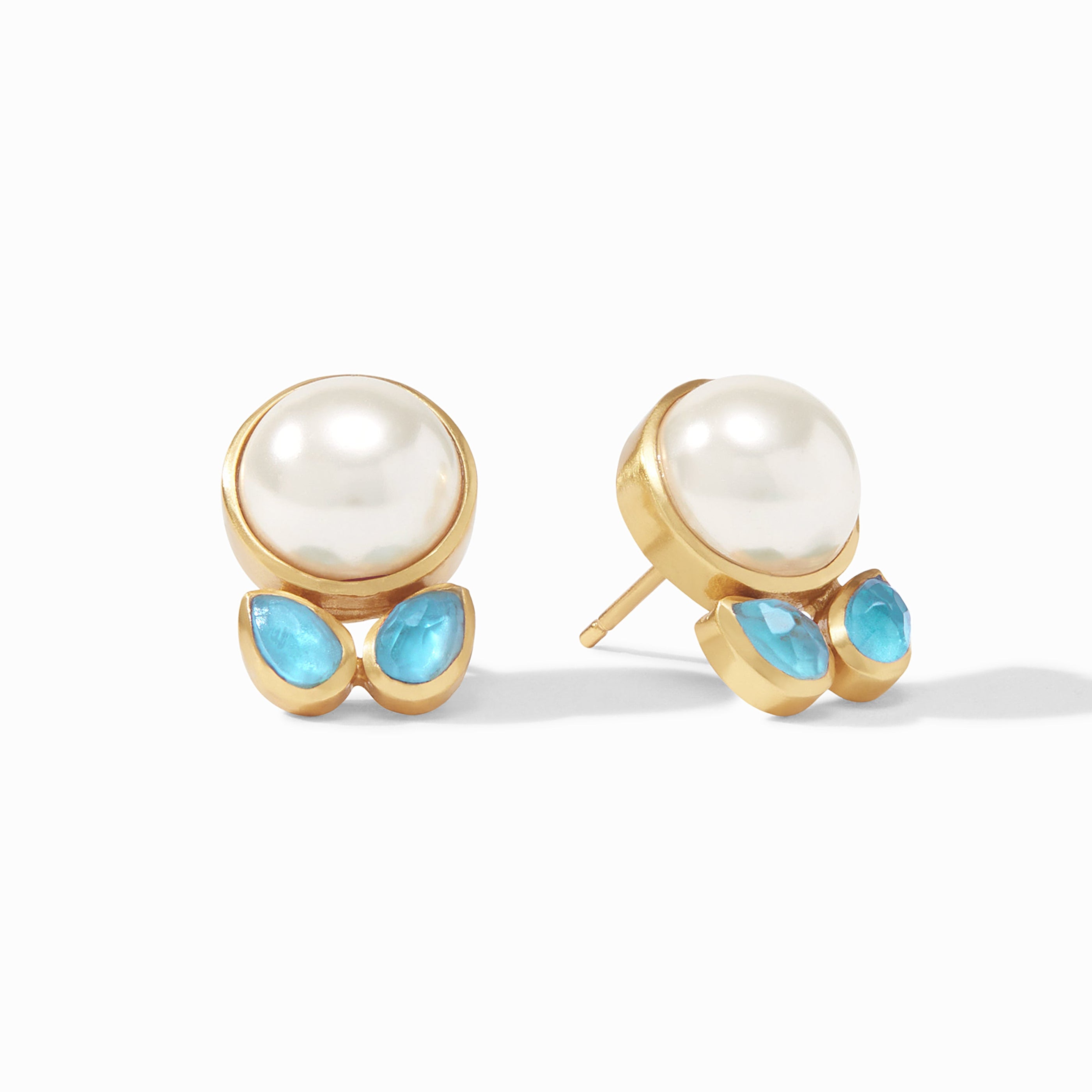 Julie Vos - Remy Pearl Stud, Iridescent Pacific Blue