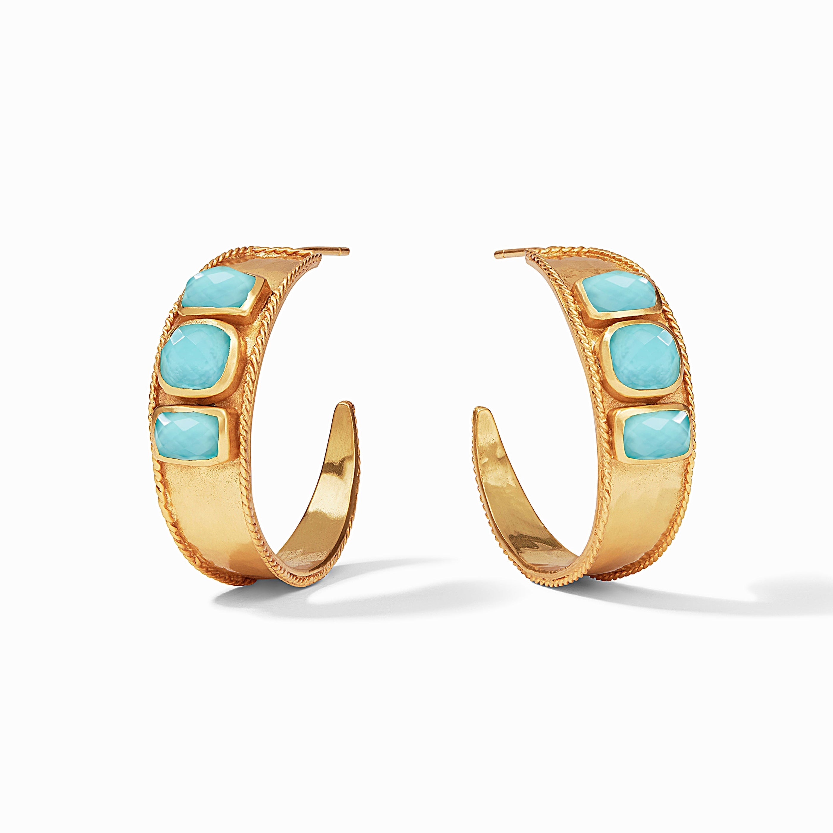 Julie Vos - Savoy Statement Hoop, Iridescent Bahamian Blue