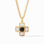 Julie Vos - Savoy Pendant, Iridescent Clear Crystal and Obsidian Black