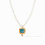 Julie Vos - Tudor Delicate Necklace, Iridescent Peacock Blue
